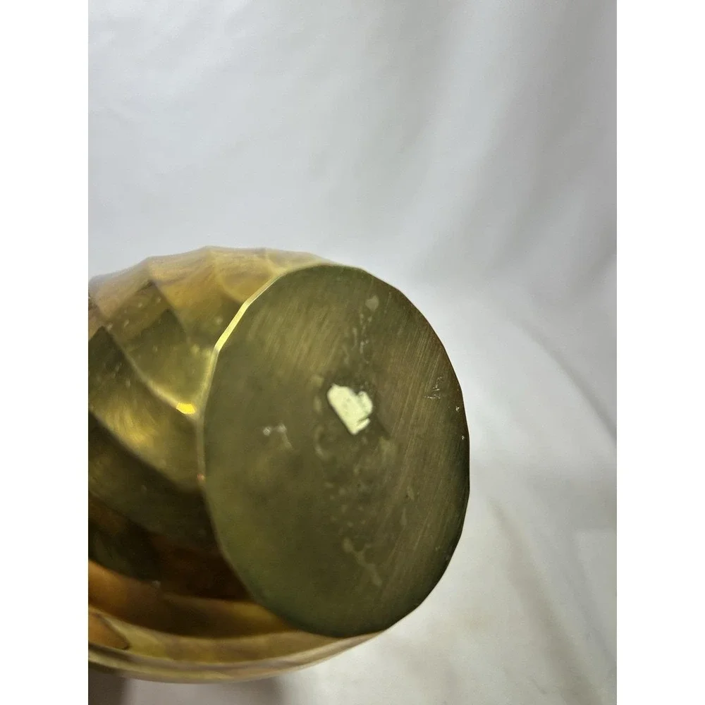 Vintage MCM Twisted Spiral Brass Heavy Bud Vase 9